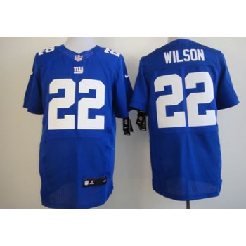 Nike New York Giants #22 David Wilson Blue Elite Jersey