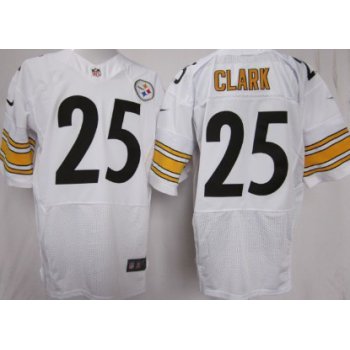 Nike Pittsburgh Steelers #25 Ryan Clark White Elite Jersey