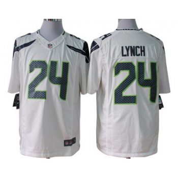 Nike Seattle Seahawks #24 Marshawn Lynch White Limited Jersey