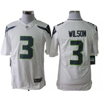 Nike Seattle Seahawks #3 Russell Wilson White Limited Jersey