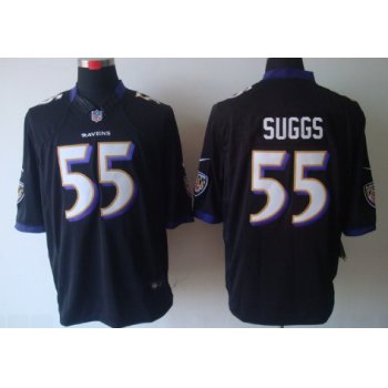 Nike Baltimore Ravens #55 Terrell Suggs Black Limited Jersey