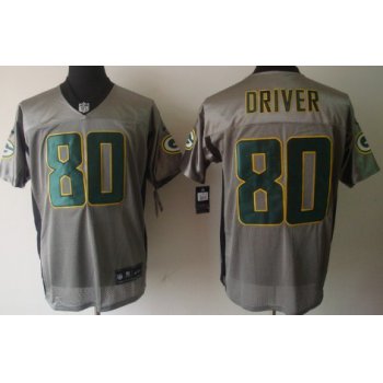 Nike Green Bay Packers #80 Donald Driver Gray Shadow Elite Jersey