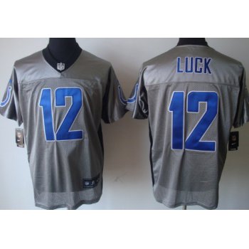 Nike Indianapolis Colts #12 Andrew Luck Gray Shadow Elite Jersey