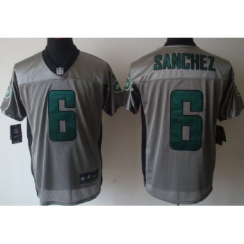 Nike New York Jets #6 Mark Sanchez Gray Shadow Elite Jersey