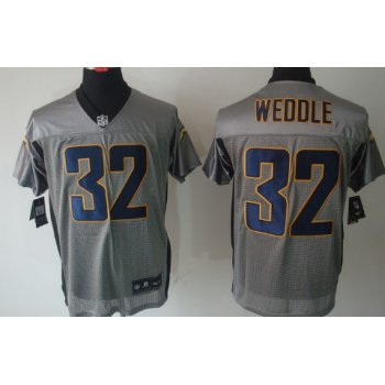 Nike San Diego Chargers #32 Eric Weddle Gray Shadow Elite Jersey
