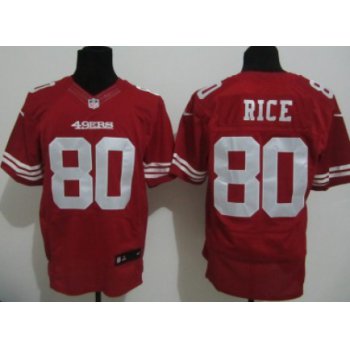 Nike San Francisco 49ers #80 Jerry Rice Red Elite Jersey