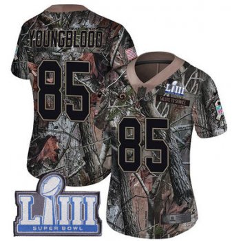 #85 Limited Jack Youngblood Camo Nike NFL Women's Jersey Los Angeles Rams Rush Realtree Super Bowl LIII Bound