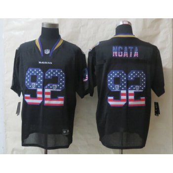 Nike Baltimore Ravens #92 Haloti Ngata 2014 USA Flag Fashion Black Elite Jersey
