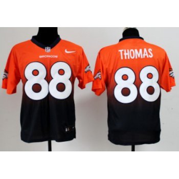 Nike Denver Broncos #88 Demaryius Thomas Orange/Blue Fadeaway Elite Jersey