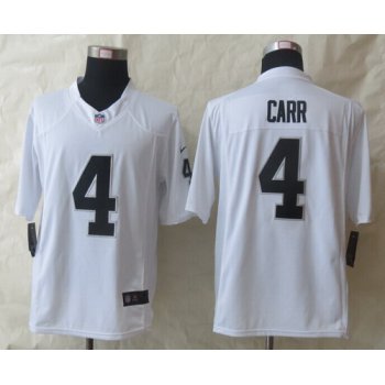 Nike Oakland Raiders #4 Derek Carr White Limited Jersey