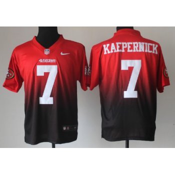 Nike San Francisco 49ers #7 Colin Kaepernick Red/Black Fadeaway Elite Jersey