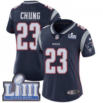#23 Limited Patrick Chung Navy Blue Nike NFL Home Women's Jersey New England Patriots Vapor Untouchable Super Bowl LIII Bound