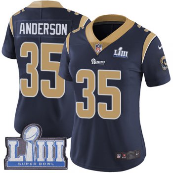 #35 Limited C.J. Anderson Navy Blue Nike NFL Home Women's Jersey Los Angeles Rams Vapor Untouchable Super Bowl LIII Bound