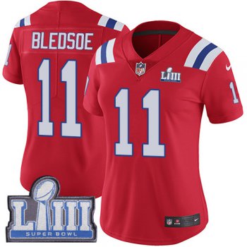 Women's New England Patriots #11 Drew Bledsoe Red Nike NFL Alternate Vapor Untouchable Super Bowl LIII Bound Limited Jersey
