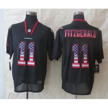 Nike Arizona Cardinals #11 Larry Fitzgerald 2014 USA Flag Fashion Black Elite Jersey