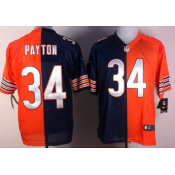 Nike Chicago Bears #34 Walter Payton Blue/Orange Two Tone Elite Jersey