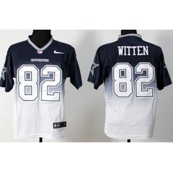 Nike Dallas Cowboys #82 Jason Witten Blue/White Fadeaway Elite Jersey