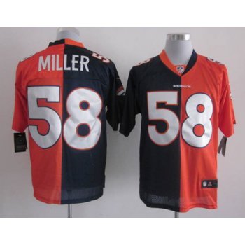 Nike Denver Broncos #58 Von Miller Blue/Orange Two Tone Elite Jersey