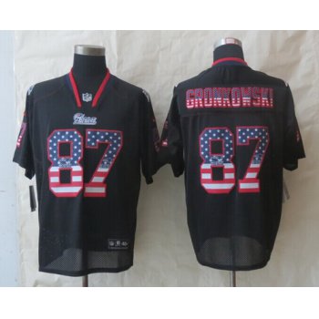 Nike New England Patriots #87 Rob Gronkowski 2014 USA Flag Fashion Black Elite Jersey
