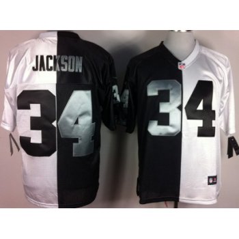 Nike Oakland Raiders #34 Bo Jackson Black/White Two Tone Elite Jersey
