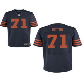 Men's Chicago Bears #71 Josh Sitton Navy Blue With Orange Alternate Stitched NFL Nike Elite Jersey