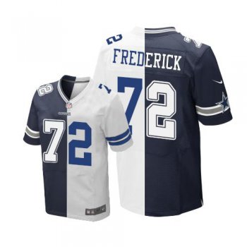 Nike Cowboys #72 Travis Frederick Navy Blue White Men's Stitched NFL Elite Split Jersey