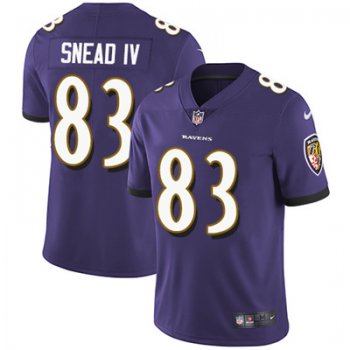 Nike Baltimore Ravens #83 Willie Snead IV Purple Team Color Men's Stitched NFL Vapor Untouchable Limited Jersey