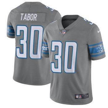 Nike Detroit Lions #30 Teez Tabor Gray Men's Stitched NFL Limited Rush Jersey