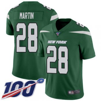 Nike Jets #28 Curtis Martin Green Team Color Men's Stitched NFL 100th Season Vapor Limited Jersey