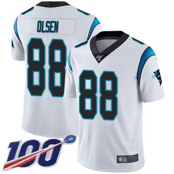 Nike Panthers #88 Greg Olsen White Men's Stitched NFL 100th Season Vapor Limited Jersey