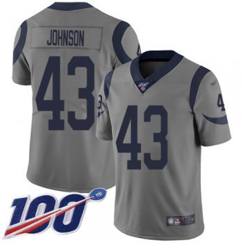 Nike Rams #43 John Johnson Gray Men's Stitched NFL Limited Inverted Legend 100th Season Jersey