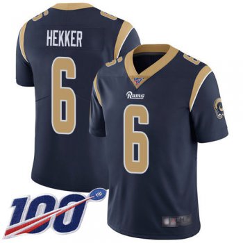 Nike Rams #6 Johnny Hekker Navy Blue Team Color Men's Stitched NFL 100th Season Vapor Limited Jersey