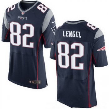 Men's New England Patriots #82 Matt Lengel Navy Blue Team Color Stitched NFL Nike Elite Jersey
