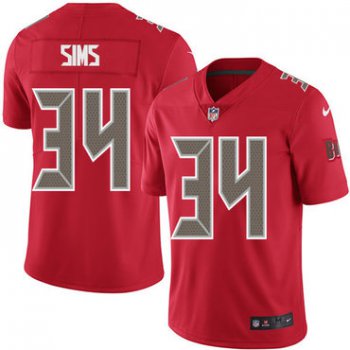 Nike Tampa Bay Buccaneers #34 Charles Sims Red Men's Stitched NFL Limited Rush Jersey