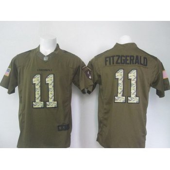 Men's Arizona Cardinals #11 Larry Fitzgerald Green Salute To Service 2015 NFL Nike Limited Jersey