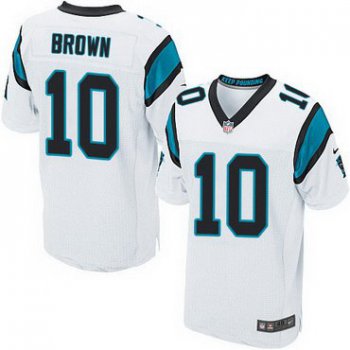 Men's Carolina Panthers #10 Corey Brown White Road NFL Nike Elite Jersey