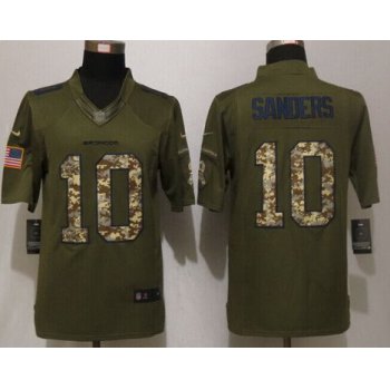 Men's Denver Broncos #10 Emmanuel Sanders Green Salute To Service 2015 NFL Nike Limited Jersey