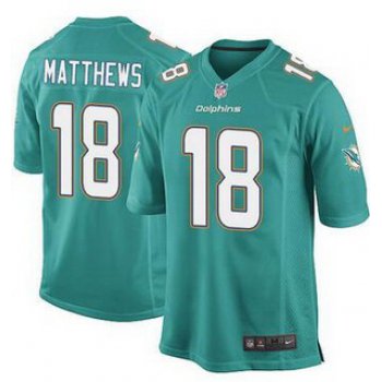 Men's Miami Dolphins #18 Rishard Matthews Aqua Green Team Color NFL Nike Elite Jersey