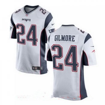 Men's New England Patriots #24 Stephon Gilmore White Road Stitched NFL Nike Elite Jersey