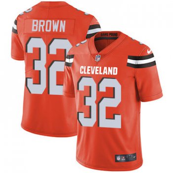 Nike Cleveland Browns #32 Jim Brown Orange Alternate Men's Stitched NFL Vapor Untouchable Limited Jersey