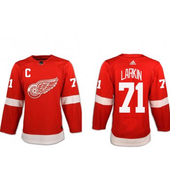 Adidas Men's Detroit Red Wings #71 Dylan Larkin Red with C Patch Home Authentic Stitched NHL Jersey