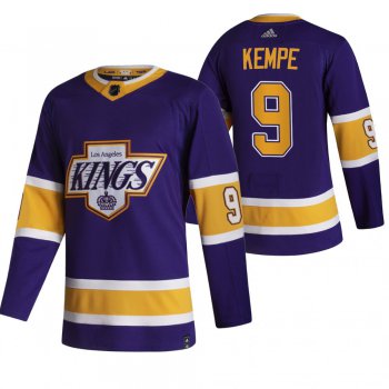 Los Angeles Kings #9 Adrian Kempe Black Men's Adidas 2020-21 Reverse Retro Alternate NHL Jersey