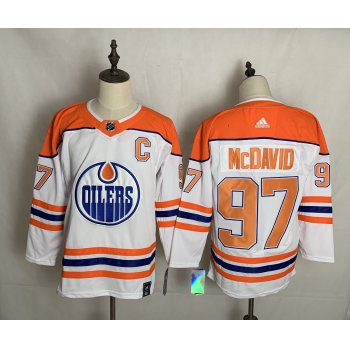Men's Edmonton Oilers #97 Connor McDavid White 2021 Retro Stitched NHL Jersey