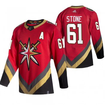 Vegas Golden Knights #61 Mark Stone Red Men's Adidas 2020-21 Reverse Retro Alternate NHL Jersey