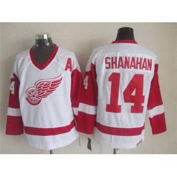 Men's Detroit Red Wings #14 Brendan Shanahan White CCM Vintage Throwback Jersey