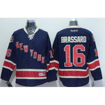 Men's New York Rangers #16 Derick Brassard Navy Blue Third 85TH Jersey