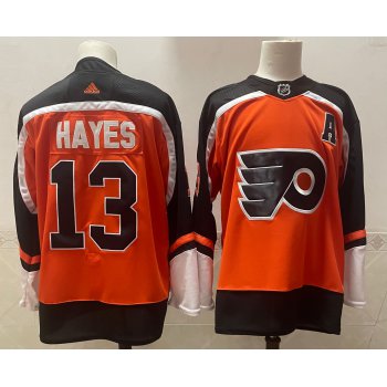 Men's Philadelphia Flyers #13 Kevin Hayes Orange Adidas 2020-21 Stitched NHL Jersey