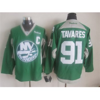 New York Islanders #91 John Tavares 2014 Training Green Jersey