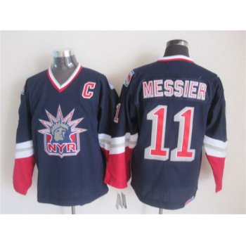 New York Rangers #11 Mark Messier Navy Blue Throwback CCM Jersey