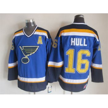 St. Louis Blues #16 Brett Hull 2014 Blue Throwback CCM Jersey